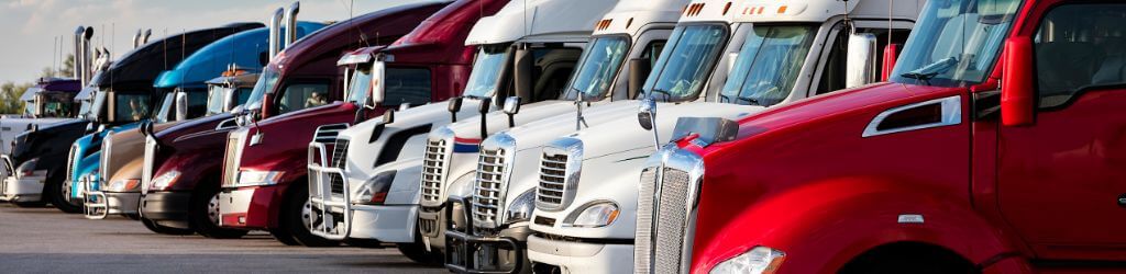 line up of semi trucks 