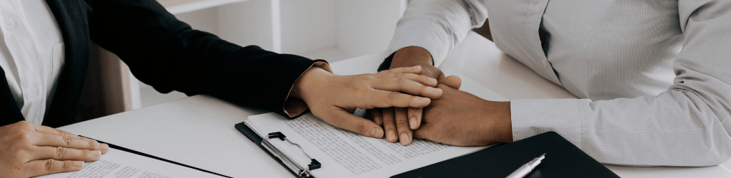 Lawyer helping client