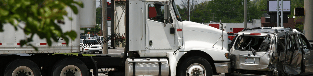 Semi truck rear ended a car